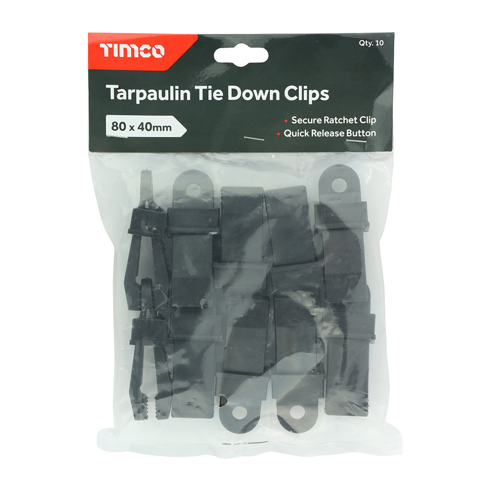 TIMCO Tarpaulin Tie Down Clips for Trailer Boat Cover Groundsheet Camping Cover Mat - Image
