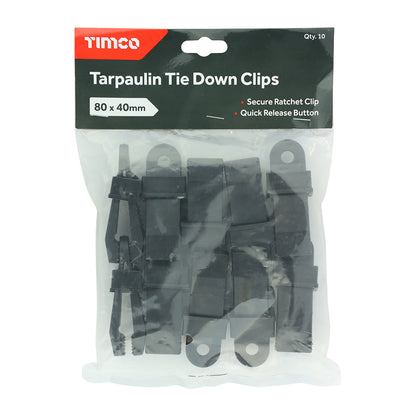 TIMCO Tarpaulin Tie Down Clips for Trailer Boat Cover Groundsheet Camping Cover Mat - Image
