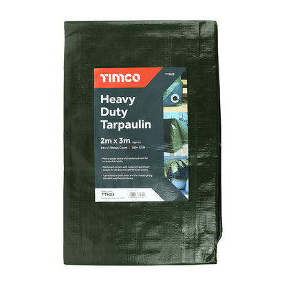 TIMCO Heavy Duty Tarpaulin Green - 2 x 3m - Image