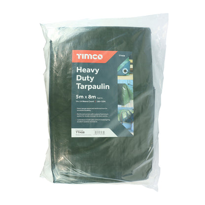 TIMCO Heavy Duty Tarpaulin Green - 5 x 8m - Image