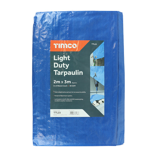TIMCO Light Duty Tarpaulin Blue - 2 x 3m - Image