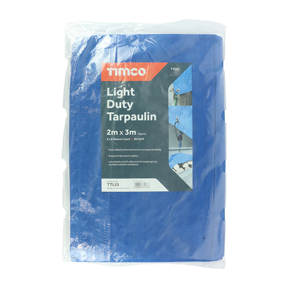 TIMCO Light Duty Tarpaulin Blue - 2 x 3m - Image