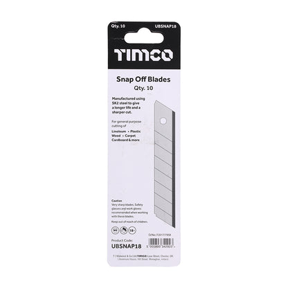 TIMCO Utility Knife Blade Snap Off - 100 x 18 x 0.6 - Image