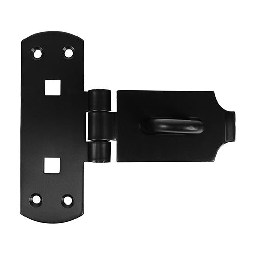 TIMCO Heavy Duty Vertical Pattern Hasp & Staple Bolt On Black - 6" - Image