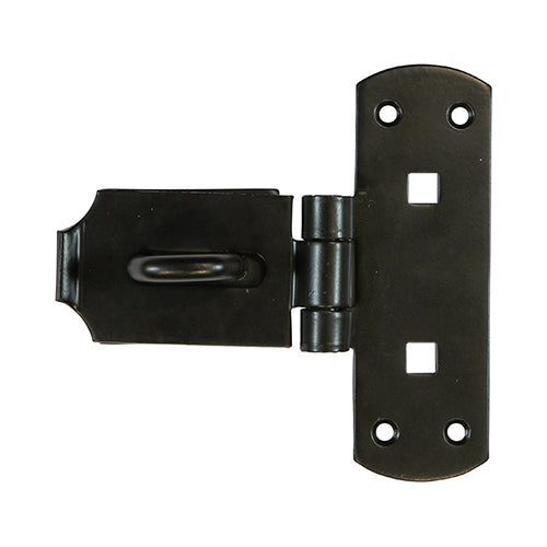 TIMCO Heavy Duty Vertical Pattern Hasp & Staple Bolt On Black - 6" - Image