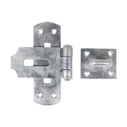 TIMCO Heavy Duty Vertical Pattern Hasp & Staple Bolt On Hot Dipped Galvanised - 6" - Image