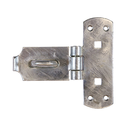 TIMCO Heavy Duty Vertical Pattern Hasp & Staple Bolt On Hot Dipped Galvanised - 6" - Image