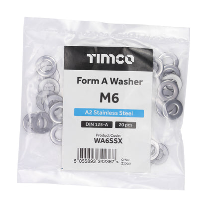 TIMCO Form A Washers DIN125-A A2 Stainless Steel - M6 - Image