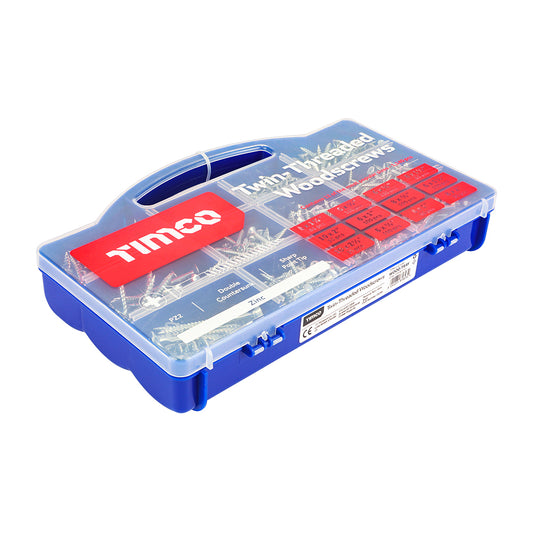 TIMCO Twin-Threaded Silver Woodscrews Tray -  1,140pcs - Image