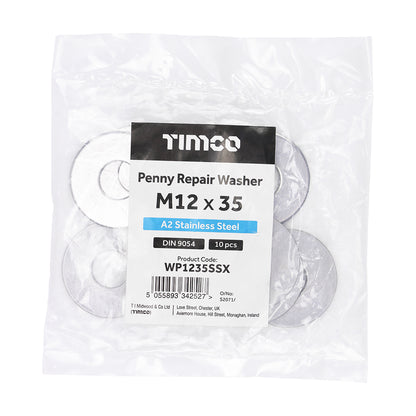 TIMCO Penny / Repair Washers DIN9054 A2 Stainless Steel - M12 x 35 - Image