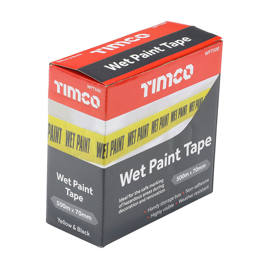 TIMCO Hazard warning caution yellow black wet paint tape - Image