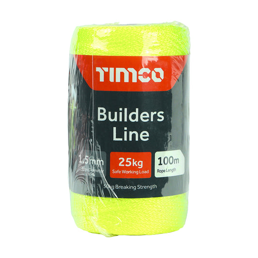 TIMCO Nylon Builders Line Yellow - 1.5mm x 100m - Image