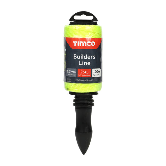 TIMCO Nylon Builders Line on Winder Yellow - 1.5mm x 100m - Image