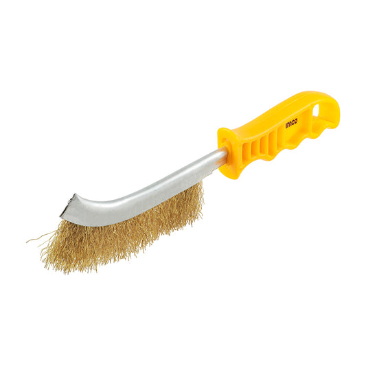 TIMCO Yellow Handle Wire Brush Brass - 255mm - Image