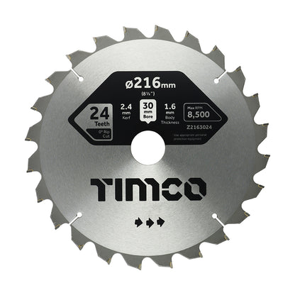 TIMCO 0° Mitre Saw Blade - 216 x 30 x 24T - Image