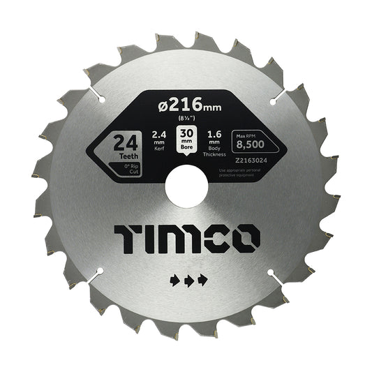 TIMCO 0° Mitre Saw Blade - 216 x 30 x 24T - Image