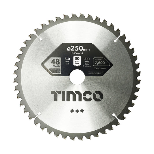TIMCO 0° Mitre Saw Blade - 250 x 30 x 48T - Image