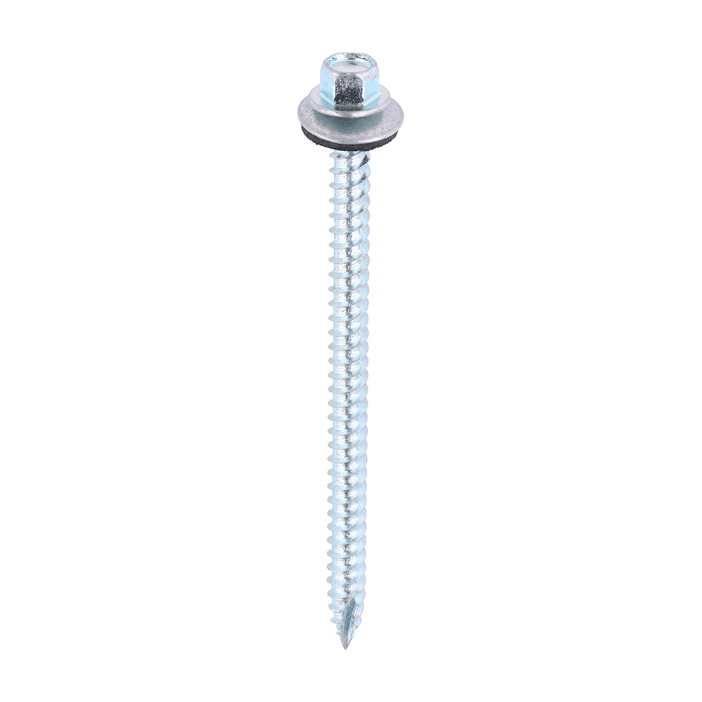 TIMCO Slash Point Sheet Metal to Timber Screws Silver with EPDM Washer - 6.3 x 100 - Image