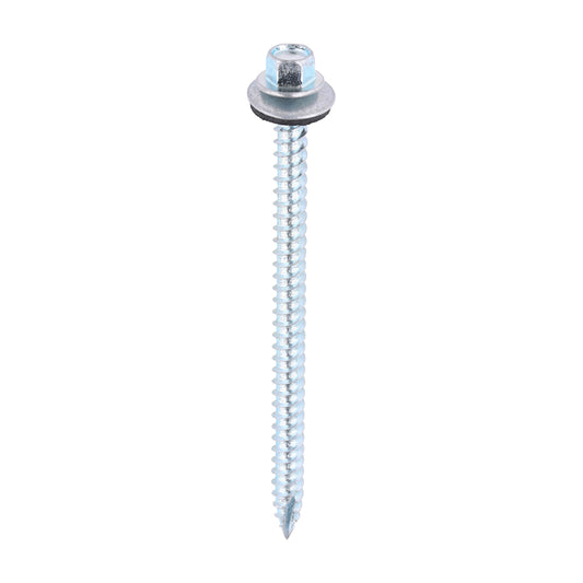 TIMCO Slash Point Sheet Metal to Timber Screws Silver with EPDM Washer - 6.3 x 100 - Image