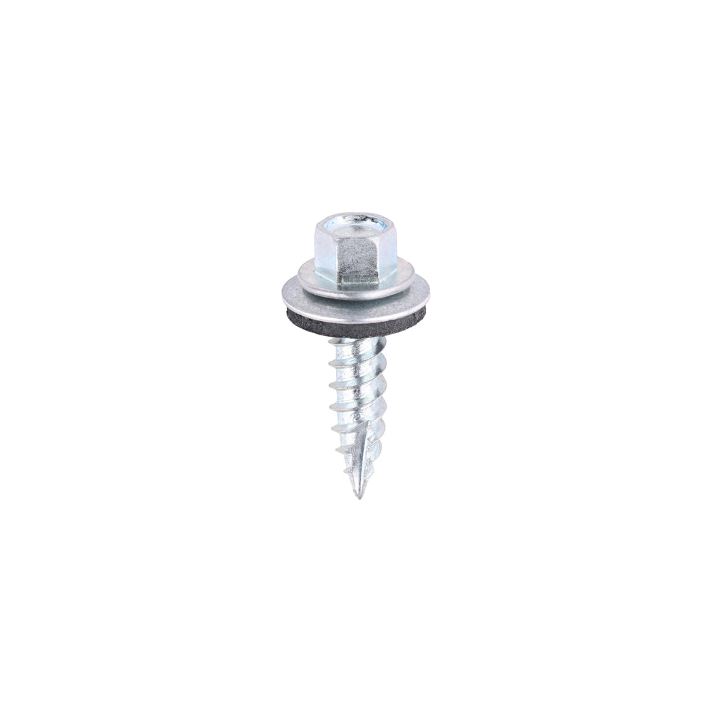 TIMCO Slash Point Sheet Metal to Timber Screws Silver with EPDM Washer - 6.3 x 25 - Image