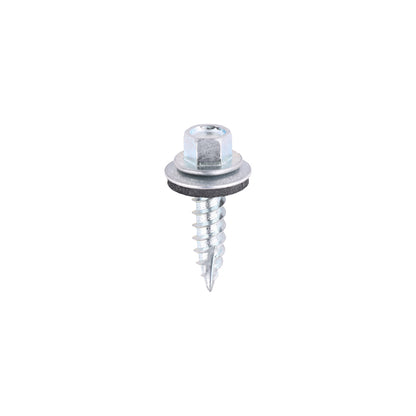 TIMCO Slash Point Sheet Metal to Timber Screws Silver with EPDM Washer - 6.3 x 25 - Image