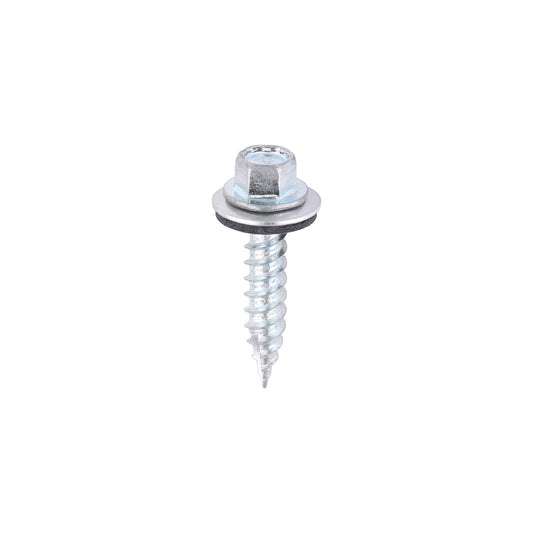 TIMCO Slash Point Sheet Metal to Timber Screws Silver with EPDM Washer - 6.3 x 32 - Image