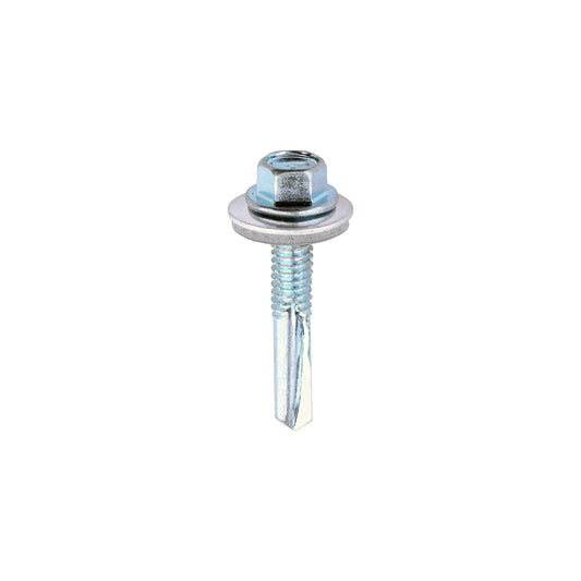TIMCO Self-Drilling Heavy Section Silver Screws with EPDM Washer - 5.5 x 32 - Image