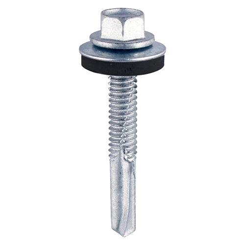 TIMCO Self-Drilling Heavy Section Silver Screws with EPDM Washer - 5.5 x 32 - Image