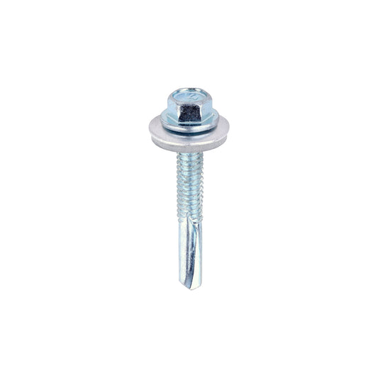 TIMCO Self-Drilling Heavy Section Silver Screws with EPDM Washer - 5.5 x 38 - Image