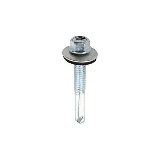 TIMCO Self-Drilling Heavy Section Silver Screws with EPDM Washer - 5.5 x 38 - Image