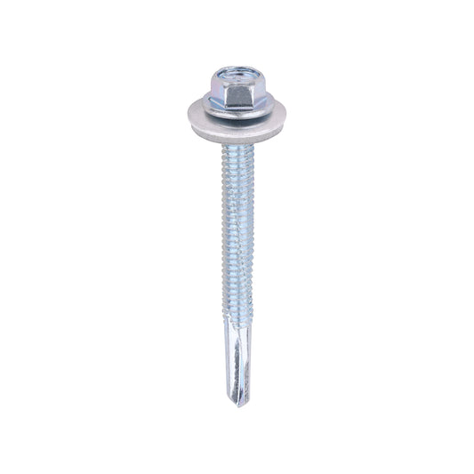 TIMCO Self-Drilling Heavy Section Silver Screws with EPDM Washer - 5.5 x 55 - Image