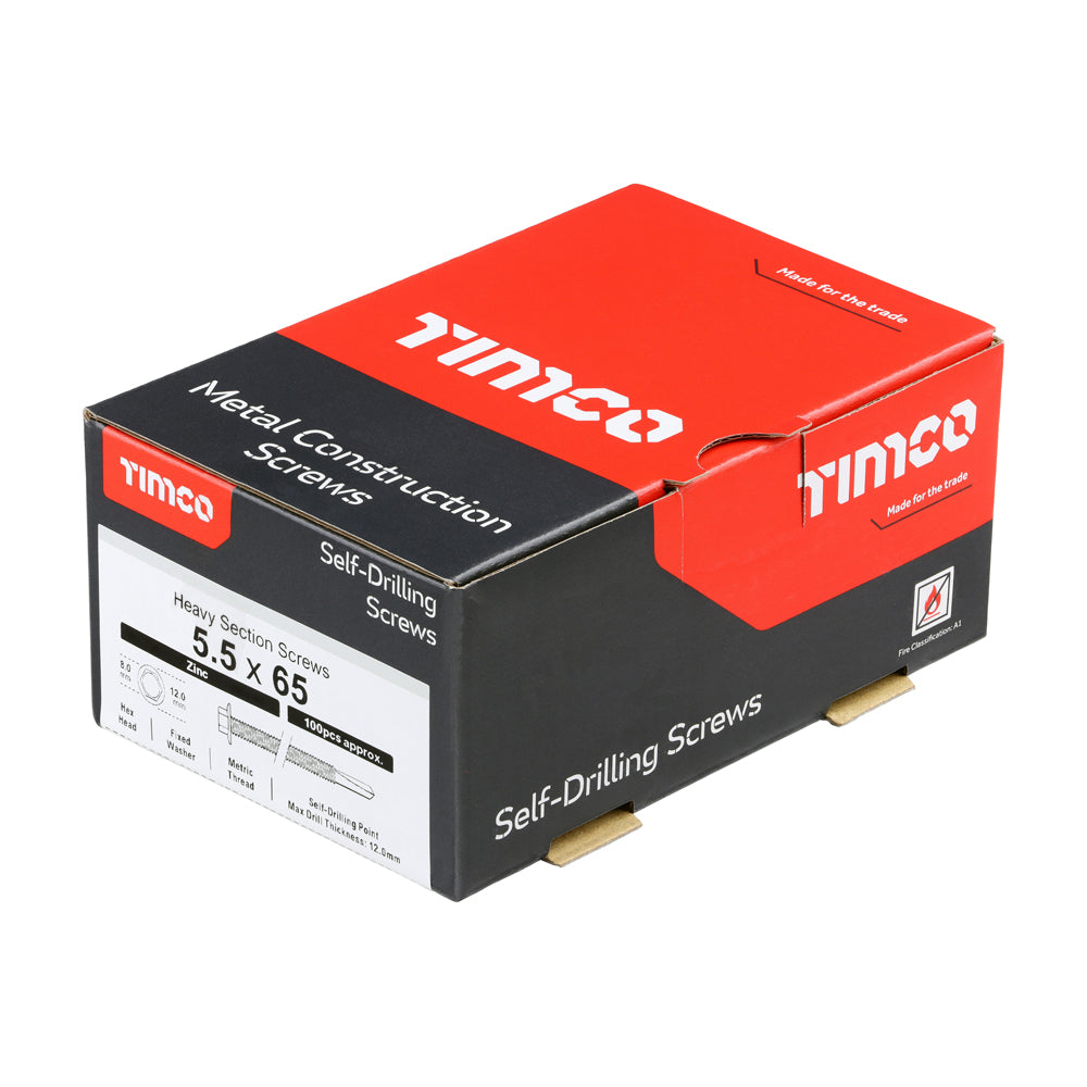 TIMCO Self-Drilling Heavy Section Silver Screws - 5.5 x 65 - Image