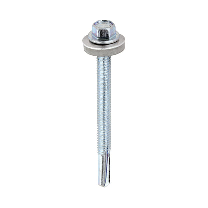 TIMCO Self-Drilling Heavy Section Silver Screws with EPDM Washer - 5.5 x 65 - Image