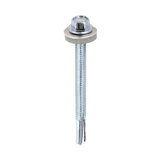 TIMCO Self-Drilling Heavy Section Silver Screws with EPDM Washer - 5.5 x 65 - Image