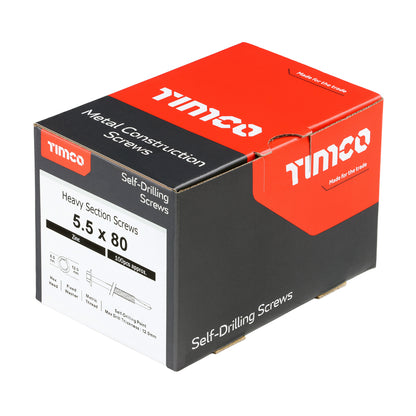 TIMCO Self-Drilling Heavy Section Silver Screws - 5.5 x 80 - Image