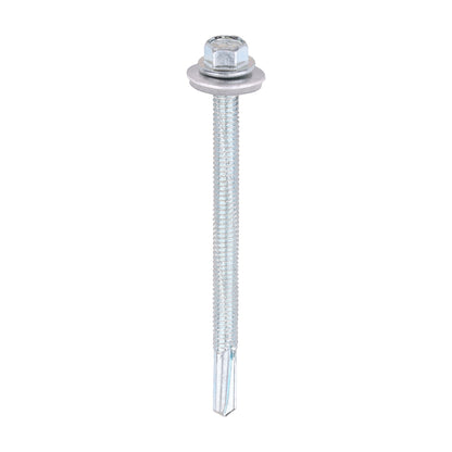 TIMCO Self-Drilling Heavy Section Silver Screws with EPDM Washer - 5.5 x 80 - Image