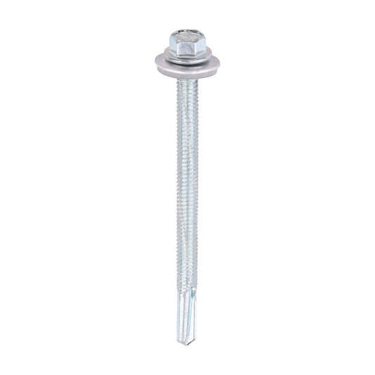 TIMCO Self-Drilling Heavy Section Silver Screws with EPDM Washer - 5.5 x 80 - Image