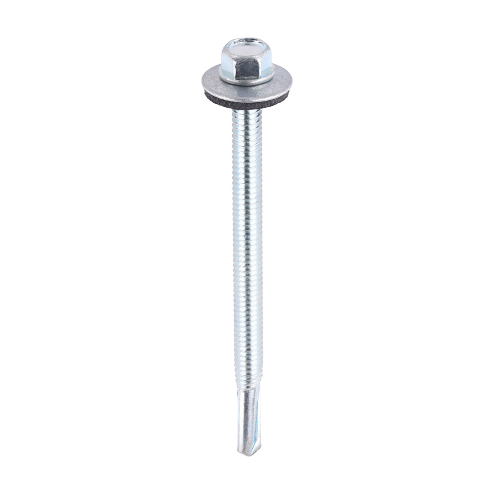TIMCO Self-Drilling Heavy Section Silver Screws with EPDM Washer - 5.5 x 80 - Image