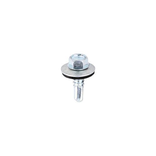 TIMCO Self-Drilling Light Section Silver Screws with EPDM Washer - 5.5 x 19 - Image