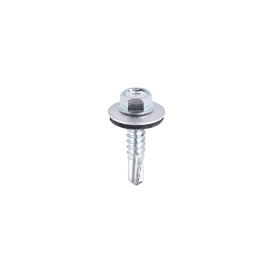 TIMCO Self-Drilling Light Section Silver Screws with EPDM Washer - 5.5 x 25 - Image