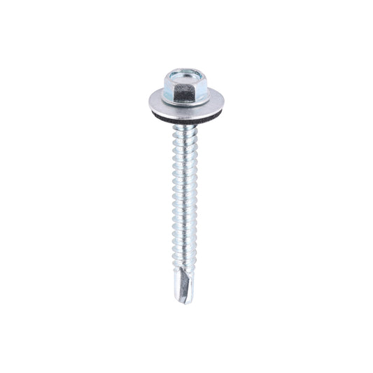 TIMCO Self-Drilling Light Section Silver Screws with EPDM Washer - 5.5 x 50 - Image